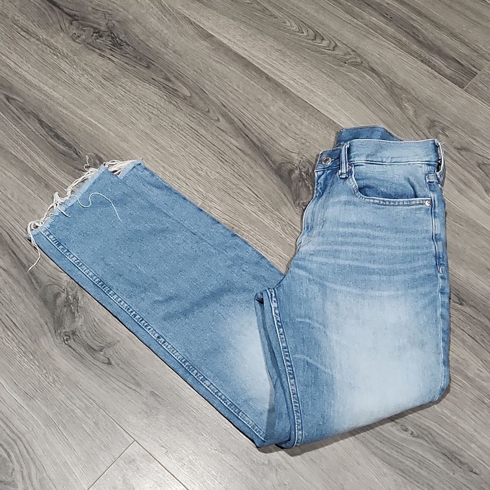 H&M Slim Fit Raw Hem Light Blue Jeans